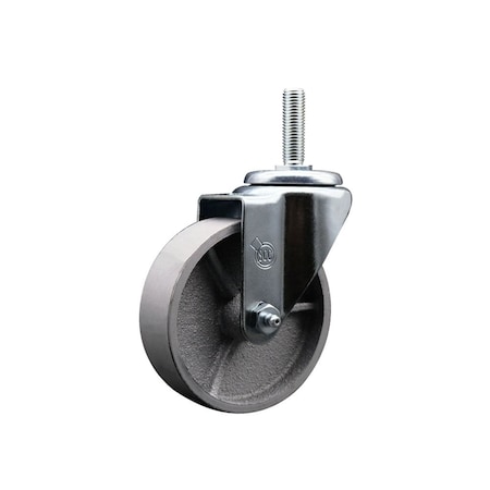 Service Caster 4 Inch Semi Steel Wheel Swivel 58 Inch Threaded Stem Caster Service Caster SCC-TS20S414-SSS-58212
